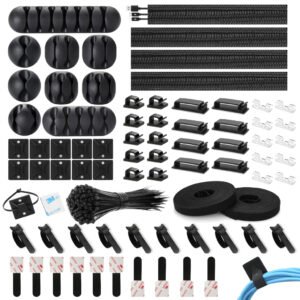 173 Pcs Cable Management Organizer Kit